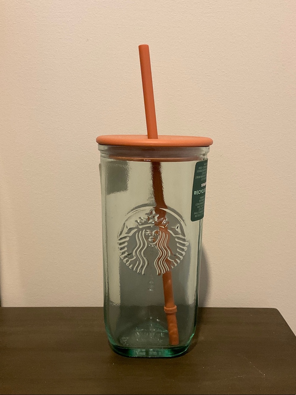 NEW Starbucks Glass Tumbler with Lid and Straw